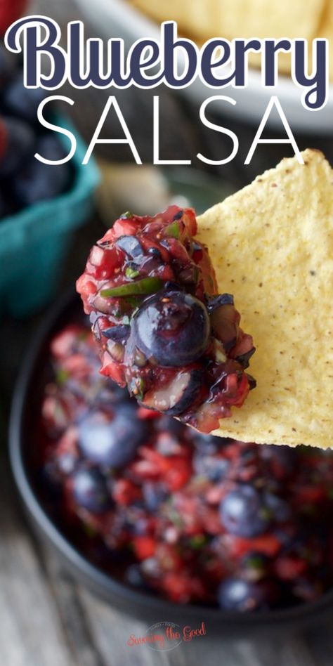 Blueberry Salsa Recipe, Blueberry Salsa, Fresh Blueberry Recipes, Fruit Salsa Recipe, Summer Salsa, Blueberry Desserts Recipes, Fruit Blender, Blueberry Desserts, Fruit Salsa