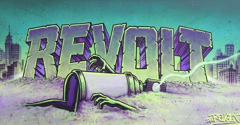 R.E.V.Ø.L.T. H.Q. on Instagram: “#kryptonitepoisoning #DrRevolt #mixedmedia #canvas #spraycanart #ROLLINGTHUNDERARTISTS #meangreen #oldcan #slowleak #left4dead…” Street Graffiti Art, Airbrush Ideas, Graffiti Cartoon, Graffiti Sketch, Wall Graffiti, Ancient Queen, Graffiti Canvas, Graffiti Doodles, Kid Flash