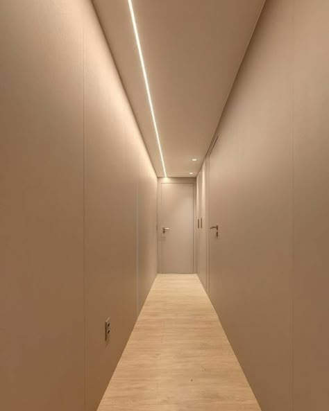 Corridor Lighting Design, Corridor Lights, Cove Light, Corridor Ceiling, Modern Tv Unit Designs, Lighting Hallway, Entrance Lighting, Corridor Design, Corridor Lighting