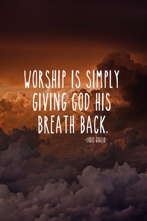 Worship is simply giving God his breath back. Worshipping God, Louie Giglio, Worship Quotes, Soli Deo Gloria, By Any Means Necessary, Worship God, Praise And Worship, Spiritual Inspiration, Verse Quotes