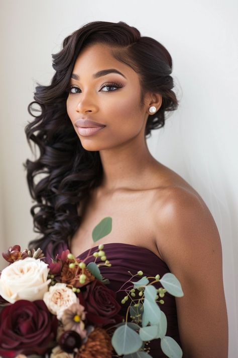 From Matte to Metallics: 17 Fall Nail Color Ideas You Can't Miss Wedding Hairstyles Side Swept, Hairstyles Side Swept, Wedding Hairstyles Side, Flippy Hair, Hair Lookbook, Fall Highlights, Wedding Hair Side, Side Swept Hairstyles, Hair Color Unique