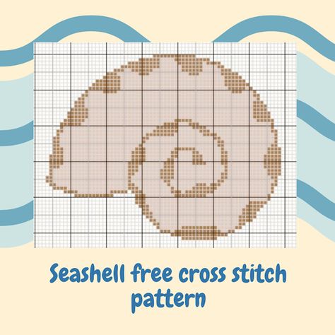 Seashell Cross Stitch, Sea Turtle Cross Stitch Pattern Free, Seashell Cross Stitch Pattern, Sea Shell Cross Stitch Pattern, Sea Cross Stitch Patterns, Small Beach Cross Stitch Patterns, Cross Stitch Sea, Seashells Patterns, Pvc Projects