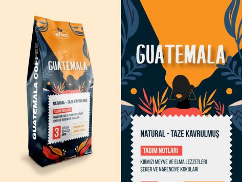 Coffee Label Design, Guatemala Coffee, Coffee Packaging Design, Packaging And Label, Coffee Label, Packaging Label Design, Tube Packaging, Coffee Packaging, Packaging Labels Design