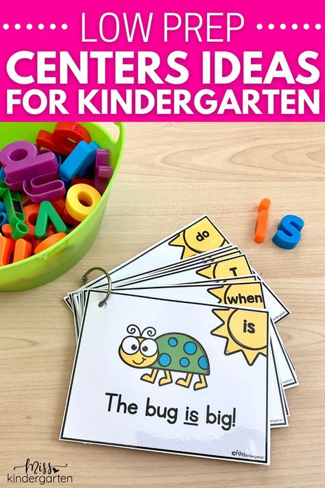 Do you want to simplify your centers rotation with low prep activities? Check out this post! First, I answer the question: "What are low prep centers?" Then I share five of my favorite low prep centers ideas for kindergarten! Kindergarten Reading Groups, Kinder Centers, Ideas For Kindergarten, Center Rotations, Miss Kindergarten, Partner Games, Literacy Centers Kindergarten, Prep Activities, Kindergarten Lesson Plans