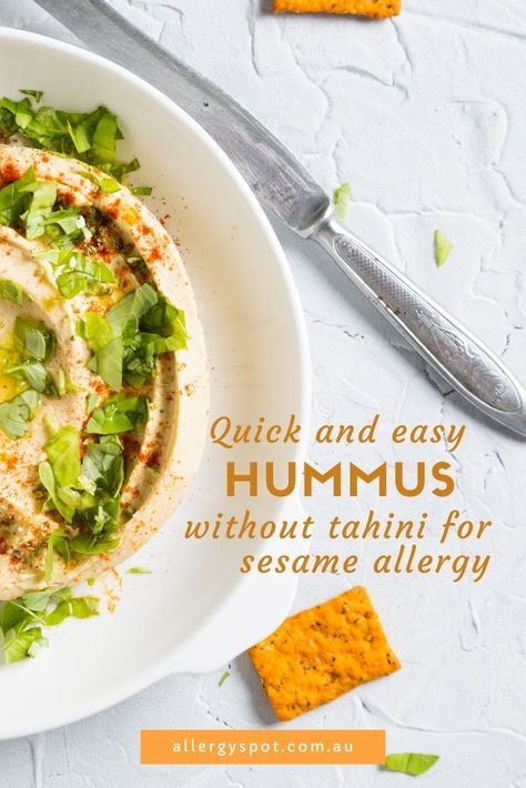 Easy Hummus Recipe Without Tahini, Homemade Hummus Without Tahini, Hummus Without Tahini, Sesame Allergy, Sesame Seeds Recipes, Make Your Own Hummus, Easy Hummus Recipe, Easy Hummus, Homemade Hummus