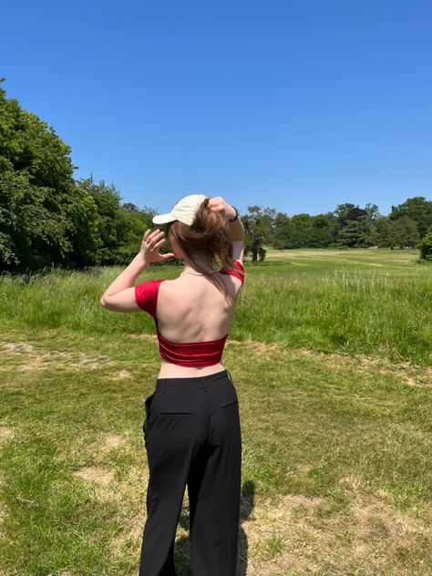 Backless Top Aesthetic, Clothes Place, Black Backless Top, Black Suit Pants, Open Back Shirt, Daily Ootd, Camera Aesthetic, Tøp Aesthetic, Open Back Top