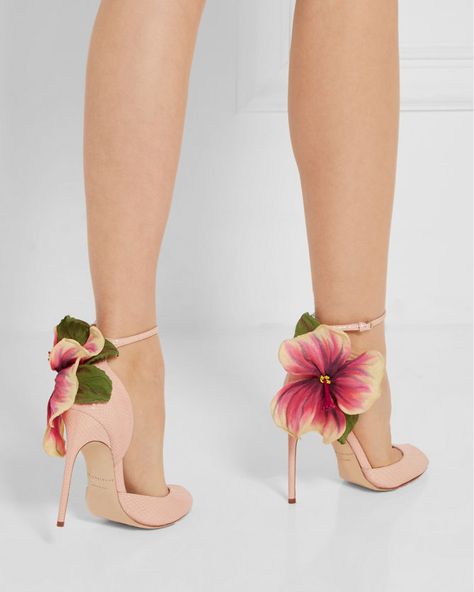 BRIAN ATWOOD Floral-appliquéd ayers sandals - Shoes Post Brian Atwood Heels, Brian Atwood Shoes, Shoes Heels Classy, Flower Shoes, Gorgeous Heels, Brian Atwood, Floral Shoes, Fabulous Shoes, Fashion Heels