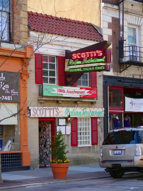 Scotti's Italian Restaurant is the little dining spot in Cincinnati that is packed with flavor, charm, and old world appeal. Cincinnati Library, Ohio Getaways, Cincinnati Restaurants, Eclectic Artwork, Italian Menu, Downtown Cincinnati, Ohio Travel, Classic Italian Dishes, Colourful Tile