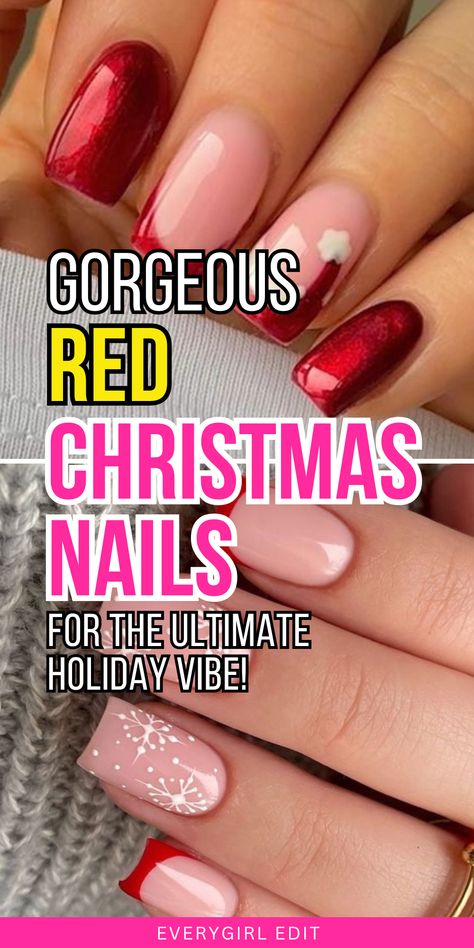 red Christmas nails, red Christmas nail designs, red Christmas nail ideas, red Christmas nail inspo, red Christmas nail art, red Christmas nails 2024, red Christmas nail designs 2024, best red Christmas nails, best red Christmas nail designs. Holiday Gel Manicure, Red Classy Nail Designs, Red Gel Nails Christmas, Red Christmas Present Nails, Small Red Nails Design, Christmas Nails With Red Tips, Christmas Red Acrylic Nails, Polygel Christmas Nails, Red And Silver Holiday Nails