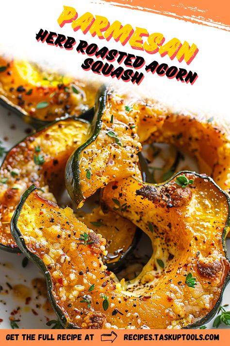 Discover the perfect blend of savory and sweet with this Parmesan Herb Roasted Acorn Squash recipe. This simple yet elegant dish features tender acorn squash seasoned with a delightful mix of fresh herbs and topped with a golden layer of Parmesan cheese. Ideal as a side dish for any meal or a standout addition to your fall gatherings, its not only delicious but also visually stunning. Explore how to bring warmth and flavor to your table with this easy-to-follow recipe that celebrates seasonal produce. Pin it now to Winter Squash Recipe, Acorn Squash Baked, Acorn Squash Recipe, Winter Side Dishes, Winter Squash Recipes, Roasted Acorn Squash, Autumn Side Dishes, Acorn Squash Recipes, Fall Comfort Food