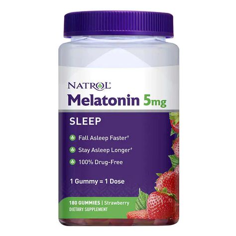 Natrol Melatonin 5 mg., 180 Gummies | Costco Melatonin Gummies, Sleep Supplements, Valerian Root, Sleep Support, Habit Forming, Sleep Aid, Fall Asleep Faster, Hip Pain, Vitamins & Supplements