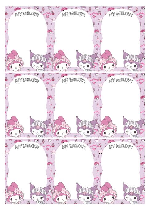 Kuromi Sticky Notes Printable, Kuromi Note, Gboard Keyboard Theme Aesthetic, School Stickers Labels, Anime Canvas Painting, Memo Pad Design, Hello Kitty Printables, Hello Kitty Videos, Note Pad Design