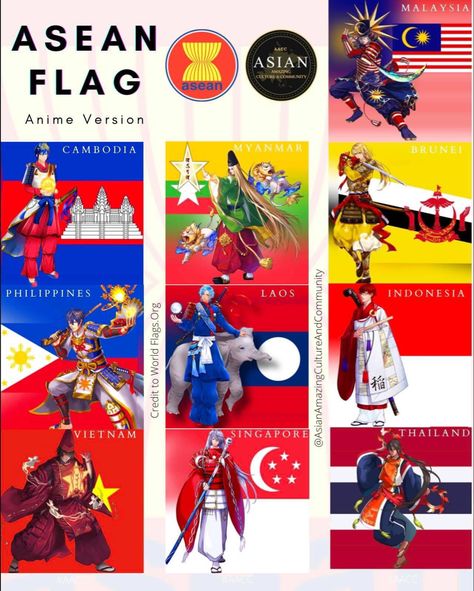 SOUTHEAST Asia Flag (ANIME VERSION) 🇲🇾#Malaysia 🇲🇲#Myanmar 🇰🇭#Cambodia 🇮🇩#Indonesia 🇸🇬#Singapore 🇵🇭#Philippines 🇱🇦#Laos 🇻🇳#Vietnam 🇹🇭#Thailand 🇧🇳#Brunei. Shoutout to Timor-Leste and we are hoping to see 🇹🇱East Timor in the future. Credit to Asian Amazing Culture and Community Art by WorldFlagsOrg. _______________________________________ Admin Soma៚ East Timor, Anime Version, Timor Leste, Myanmar, Community Art, Southeast Asia, Cambodia, Laos, Brunei