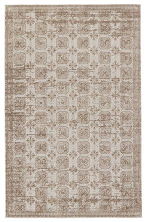 Birch Lane™ Phoebe Machine Washable Kimmons Geometric Area Rug in Tan/Cream | Wayfair Rug Guide, Jaipur Living, Lulu And Georgia, Rug Size Guide, Trellis Pattern, Cream Area Rug, Rug Direct, Cream Rug, Bohemian Area Rugs