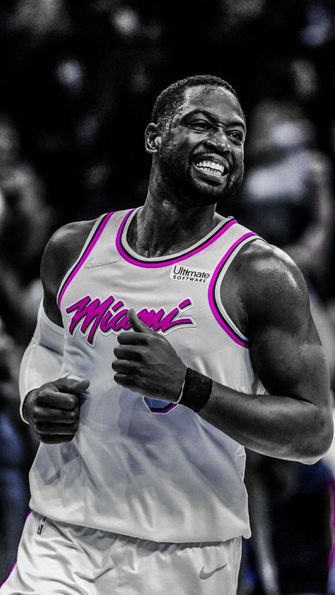 Dwyane Wade and a pink Miami Jersey. Dwayne Wade Wallpaper, Wade Wallpaper, Dwyane Wade Wallpaper, Miami Jersey, Miami Wallpaper, Lebron James Wallpapers, Heat Basketball, Dwayne Wade, Lebron James Lakers