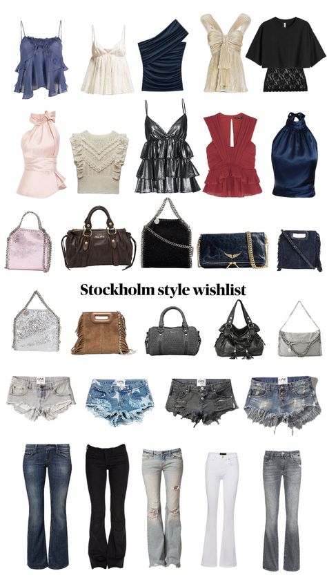 Stockholm style wishlist #stockholmstyle #wishlist #fyp Stockholm Style Where To Shop, Shein Stockholm Style, Stockholm Style Accessories, Stockholm Style Wishlist, Real Stockholm Style, Summer Stockholm Style, Stockholm Clothes, Stockholm Style Outfits, Stockholm Style Summer