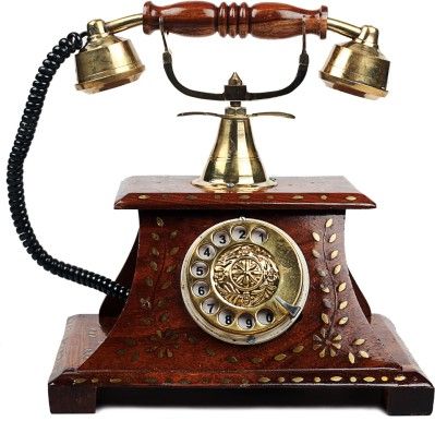 Woodstock Antique Operational Telephone Maharaja Style Showpiece - 23 cm Price in India - Buy Woodstock Antique Operational Telephone Maharaja Style Showpiece - 23 cm online at Flipkart.com Cottage Charm, Vintage Phones, Radio Wave, Antique Images, Desk Phone, Antique Wall Clock, Mantel Clock, Corded Phone, Woodstock