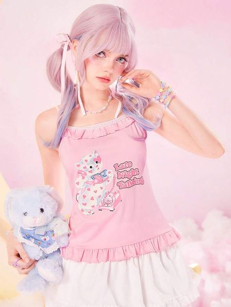 Hello Kitty Outfit, Kitty Clothes, Hello Kitty Clothes, Style Kawaii, Gyaru Fashion, People Clothes, Kawaii Fashion Outfits, Wardrobe Outfits, Kawaii Clothes