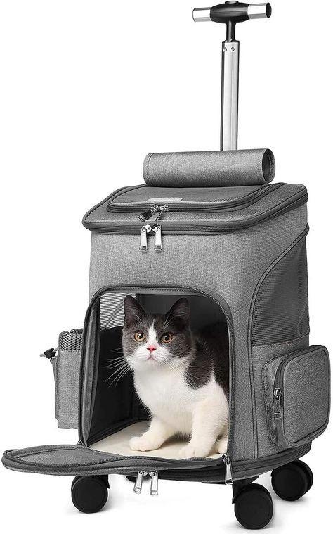 GJEASE Airline Approved Pet Carrier Backpack with Wheels,Rolling Backpack with Durable Handle and Flexible Wheels,Breathable Durable Mesh Panels(Most Airplane Approved) Airline Approved Pet Carrier, Pet Carrier Backpack, Backpack With Wheels, Rolling Backpack, Mesh, Pet