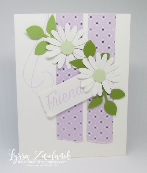 Daisy Cards, Scrapbooking Techniques, Fancy Folds, Holiday Catalog, Rubber Stamping, Card Layout, Floral Cards, Stationery Set, Scrapbook Supplies