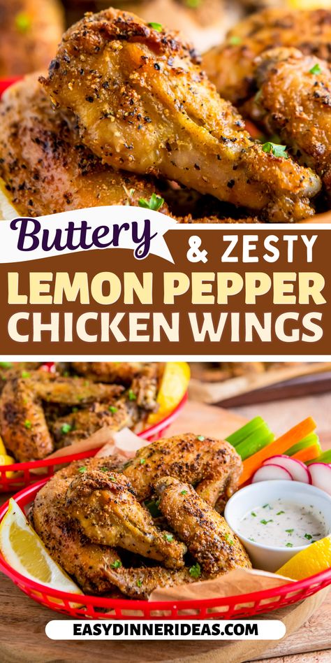 Wings Recipe Lemon Pepper, Lemon Pepper Wings Recipe, Lemon Pepper Chicken Wings Recipe, Wings Recipe Baked, Baked Lemon Pepper Chicken, Pepper Chicken Wings, Chicken Wing Recipes Fried, Chicken Fried Chicken, Wings Chicken