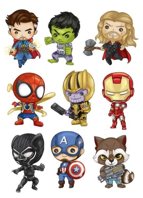 Marvel Cute Drawings, Tina Barrett, Cartoon Marvel, Marvel Cartoon, Avengers Coloring Pages, Dibujos Toy Story, Chibi Marvel, Avengers Coloring, Avengers Cartoon