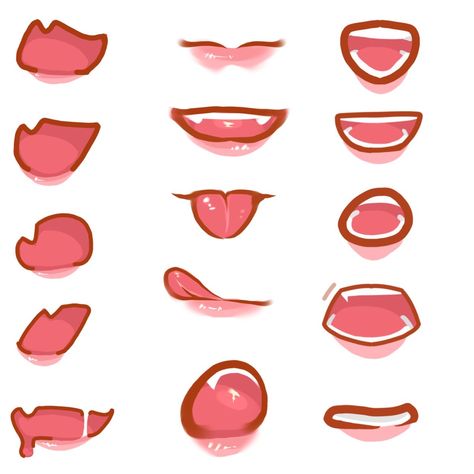 Mouth Drawing Reference Gacha, Gacha Life Reference, Gacha Mouth Props, Gacha Custom Mouth, Drawing Base Mouth, Gacha Mouths Base, Gacha Life Bodies, Gacha Mouth Drawing, Cute Mouth Drawing