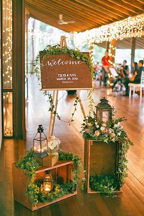 Budget Friendly Wedding Trend: Greenery Wedding Decor ❤️ Greenery wedding decor is easy way to add nature and style to your reception. Furthermore greenery wedding is popular and fashionable nowadays.  See more: http://www.weddingforward.com/greenery-wedding-decor/ #wedding #decor 90 Birthday, Wedding Reception Entrance, Reception Entrance, Greenery Wedding Decor, Rustic Wedding Decorations, Budget Friendly Wedding, בר מצווה, Garden Parties, Venue Ideas