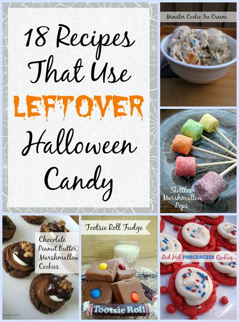 Looking for a few ways to use up all that leftover Halloween candy? Try these! There all kinds of tasty treats that use candy and a few of these might even catch you by surprise! #halloween #candy #leftover #usesforcandy #candyrecipes #christmas #halloweencandyrecipes #whattodowithhalloweencandy #numstheword #recipes Candy Bar Brownies, Leftover Halloween Candy Recipes, Halloween Candy Recipes, Red Hots Candy, Leftover Candy, Leftover Halloween Candy, Peanut Butter Marshmallow, Tootsie Roll, Oreo Dessert