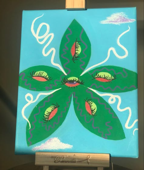 Weeds Painting, Leaf Painting Acrylic, Painting Canvas Easy, Temple Tattoo, Trippy Cartoon, Paint Themes, Trippy Painting, Leaf Painting, Canvas Drawing