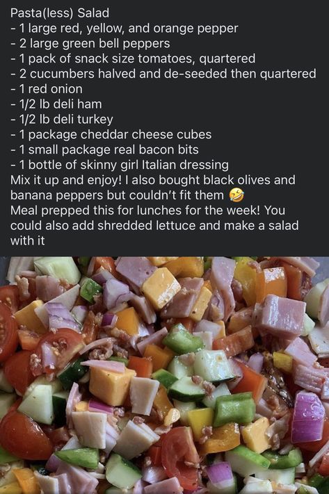 Pastaless Pasta Salad, Pastaless Salad, Salad Calories, Salad Keto, Italian Dressing Mix, Keto Easy, Free Keto Meal Plan, Deli Turkey, Cheese Muffins