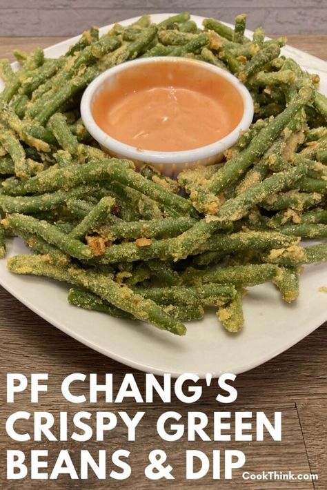 Dip For Fried Green Beans, P.f. Chang’s Crispy Green Beans, P F Chang’s Green Beans, Pf Chang’s Green Beans, Fried Green Beans Dipping Sauce, Pf Chang Green Bean Recipes, Pf Changs Green Beans Copycat Recipes, Pf Changs Green Beans, Crispy Green Bean Recipes