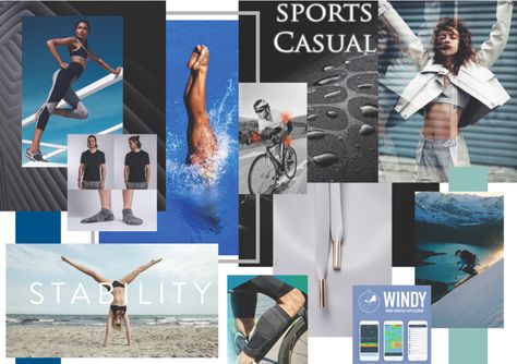 Ashleigh Clarke (c)  Sports/Casual MoodBoard Sustainable Crowdfunding Fashion Athleisure Mood Board, Sports Moodboard, Sport Moodboard, Sustainable Fashion Aesthetic, Sports Campaign, Sport Center, Graphic Portfolio, Sports Wear Fashion, Sportswear Trends