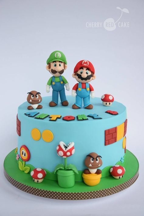 32+ Brilliant Photo of Mario Bros Birthday Cake Mario Bros Birthday Cake Super Mario Cake Child Cake In 2019 Pinterest Super Mario  #BestBirthdayCakes Mario Kart Cake, Super Mario Bros Party Ideas, Mario Bros Birthday Party Ideas, Mario Birthday Cake, Mario Bros Cake, Super Mario Cake, Super Mario Bros Birthday Party, Fondant Cakes Birthday, Super Mario Bros Party