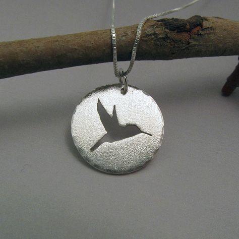 Rd Silver Hummingbird sterling silver by DeMoyJewelryDesigns, via Flickr Hummingbird Silhouette, Pmc Jewelry, Raven Jewelry, Rabbit Jewelry, Silver Casting, Hot Jewelry, Enamel Jewelry, Handmade Pendant, Wooden Jewelry