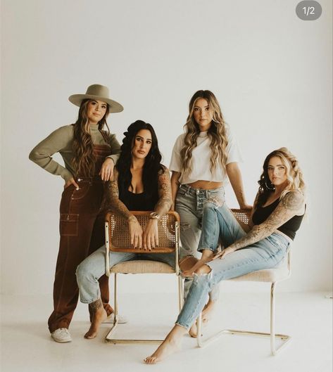 Boho Salon Photoshoot, Makeup Team Photoshoot, Beauty Bar Photoshoot Ideas, Beauty Shop Photo Shoot, Neutral Salon Photoshoot, Hair Salon Lifestyle Photography, Fall Salon Photoshoot, Clothing Branding Photoshoot, Salon Staff Photoshoot Ideas