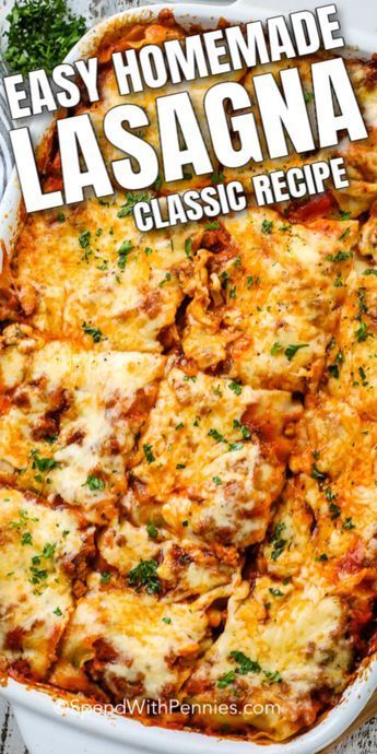 Lasagna Recipe Homemade Sauce, Easy Homemade Lasagna Simple, Lasagna Recipe Cooked Noodles, Easy Tasty Lasagna Recipe, 9x13 Lasagna Recipe, Family Lasagna Recipe, Lasagna Recipe With Cooked Noodles, Easy Dinner Recipes Lasagna, Easy Baked Lasagna Recipes