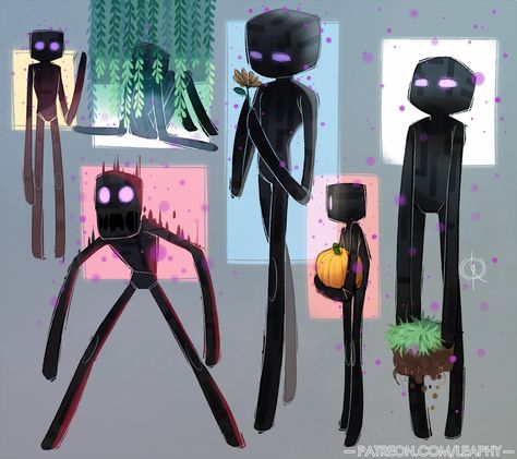 Minecraft Creeper Human, Minecraft Enderman Art, Minecraft Mobs Fanart, Enderman Oc, Enderman Fanart, Minecraft Enderman, Minecraft Comics, Minecraft Drawings, Minecraft Anime