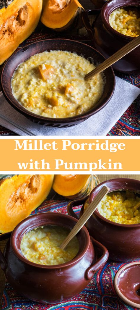 Millet Pumpkin Porridge, Pumpkin Porridge Recipe, Creamy Porridge, Pumpkin Porridge, Millet Porridge, High Protein Smoothies, Pumpkin Pudding, Porridge Recipes, Warm Breakfast