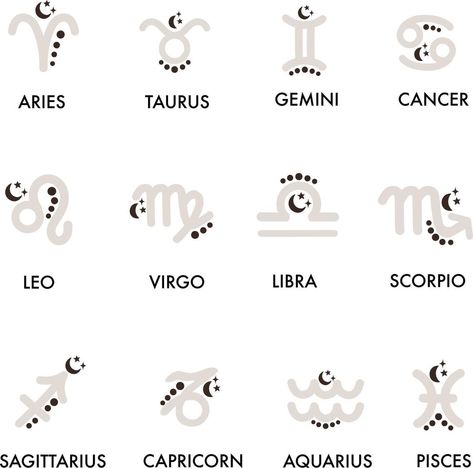 Zodiac signs vector set. Horoscope symbols, astrology icons. Twelve constellations Zodiac Constellations Art, Zodiac Signs Constellations, Astrology Icons, Horoscope Symbols, Doodle Art For Beginners, Zodiac Signs Symbols, The Zodiac Signs, Zodiac Star Signs, Logo Banners