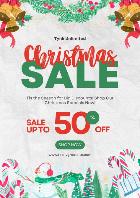 Don’t miss out on our Red and Green Playful Illustrative Christmas Sale Poster! It's time to deck the halls and snag your favorite deals this holiday season. Let’s spread the festive cheer while shopping smart! Christmas Sale Poster, Christmas Template, Poster Christmas, Christmas Templates, Deck The Halls, Christmas Special, Poster Template, Christmas Sale, Tis The Season