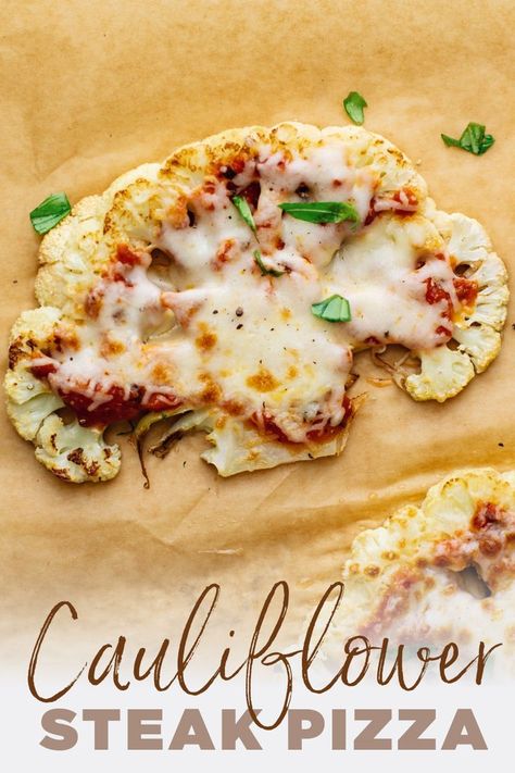 The easiest cauliflower pizza ever! Made with 4 simple ingredients and is a healthy low carb pizza to make for an occasion. | asimplepalate.com #cauliflower #pizza #dinner #lowcarb Tasty Cauliflower, Cauliflower Steak, Steak Pizza, Creamy Cauliflower Soup, Pizza Dinner, Low Carb Low Fat Recipes, Easy Cauliflower, Healthy Low Carb, Boiled Egg Diet Plan