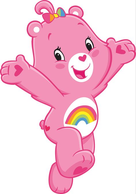 Care Bear Wallpaper, Care Bears Cheer Bear, Care Bear Party, Cheer Bear, Care Bears Cousins, Baby Shower Deco, Baby Painting, Pink Teddy Bear, Pink Teddy