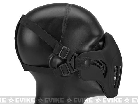 Avengers Metal Mesh Lower Half Mask with Soft Polymer Covering - Black | Evike.com Black Tactical Gear, Nose Mask, Slimmer Face, Head Mask, Half Mask, Half Face Mask, Cyberpunk Fashion, Cool Masks, Half Face