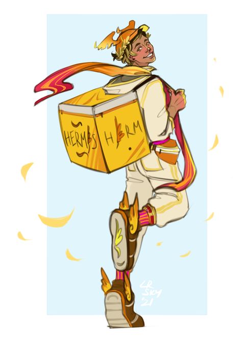 Hermes Design Art, Modern Hermes God, Greek Gods Character Design, Hermes Character Design, Hermes Drawing, Greek God Art, Hermes Greek God, Hermes Mythology, Hermes Art