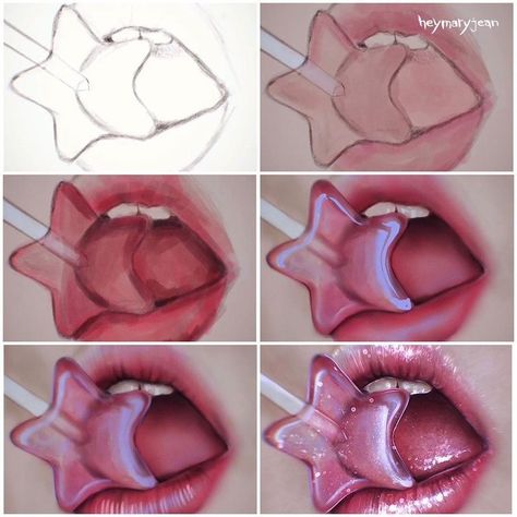 Female Lip Drawing, Lip Drawing, Draw Human, Human Drawing, Art Apps, Lips Drawing, Sketches Tutorial, Digital Painting Tutorials, Poses References