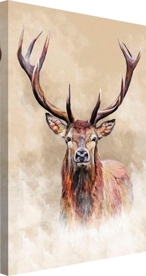 Deer Drawing, Deer Pictures, Deer Painting, Deer Art, Soyut Sanat Tabloları, Canvas Painting Diy, Nature Art Painting, A Deer, Arte Animal