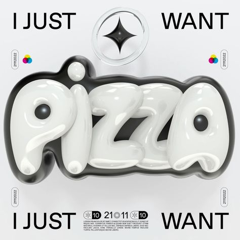 I Just Want Pizza_21112022. My new font “Pizza” is available 🍕 , link in bio #posterunion #dopedesign #itsnicethat #merchdesign #theddod … | Instagram Bubble Typography, Typography Photoshop, Outer Space Wallpaper, 3d Wallpaper Cute, Timeless Font, Advertisement Poster, 3d Typography, Graphic Poster Art, Typographic Poster