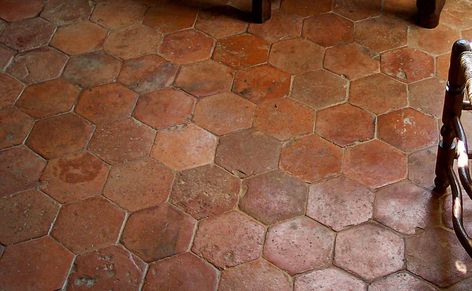 Terracotta Tile Floor, Healthy Competition, Antique Grandfather Clock, Terracotta Floor Tiles, Country House Kitchen, Terracotta Floors, Hexagon Floor, Tiles Uk, Hexagon Tile Floor