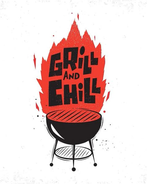 Grill And Chill, Grill Logo, Grill Party, Party Logo, Beautiful Logos Design, Food Logo Design, Barbecue Party, Restaurant Logo Design, Youtube Logo